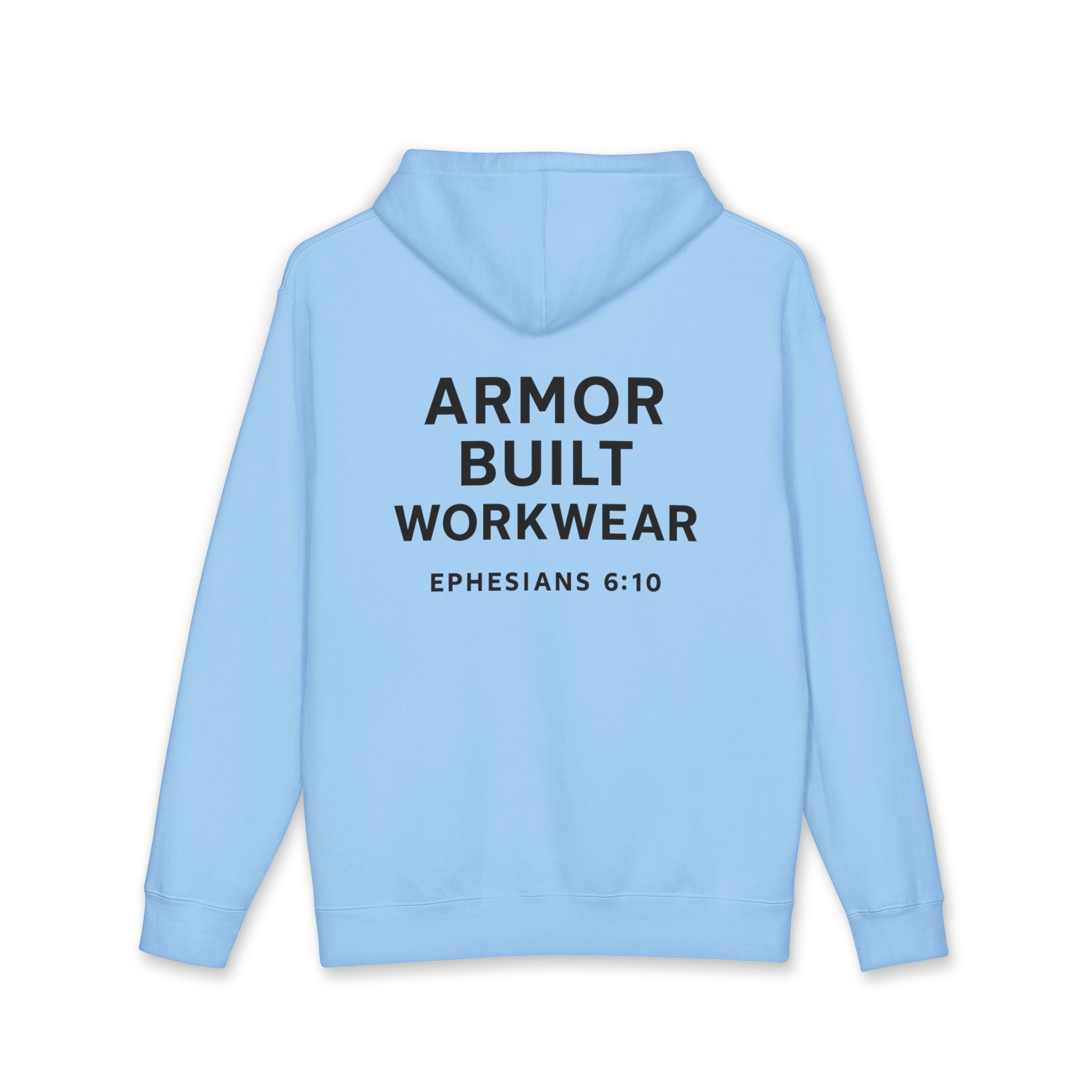 Armor Built Workwear Hoodie — 'Armor Built' Ephesians 6:10 Christian Faith Hoodie