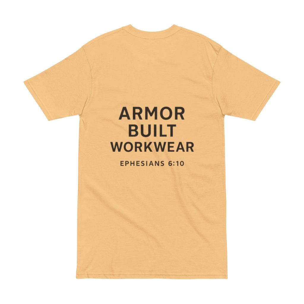 Armor Built Workwear Tee — "Armor Built" Ephesians 6:10 Christian T‑Shirt