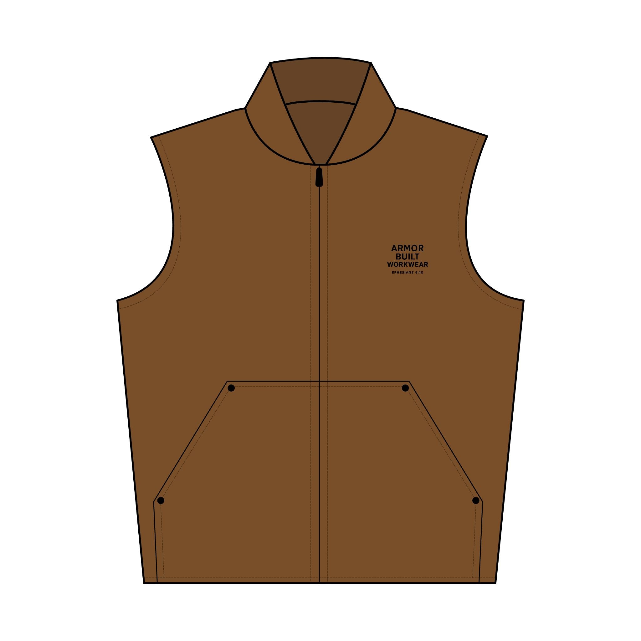 Washed Duck Cloth Work Vest — Embroidered Chest Logo