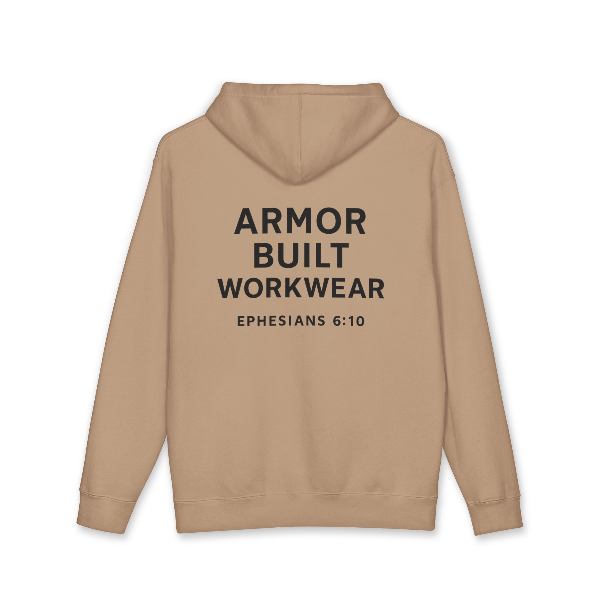 Armor Built Workwear Hoodie — 'Armor Built' Ephesians 6:10 Christian Faith Hoodie