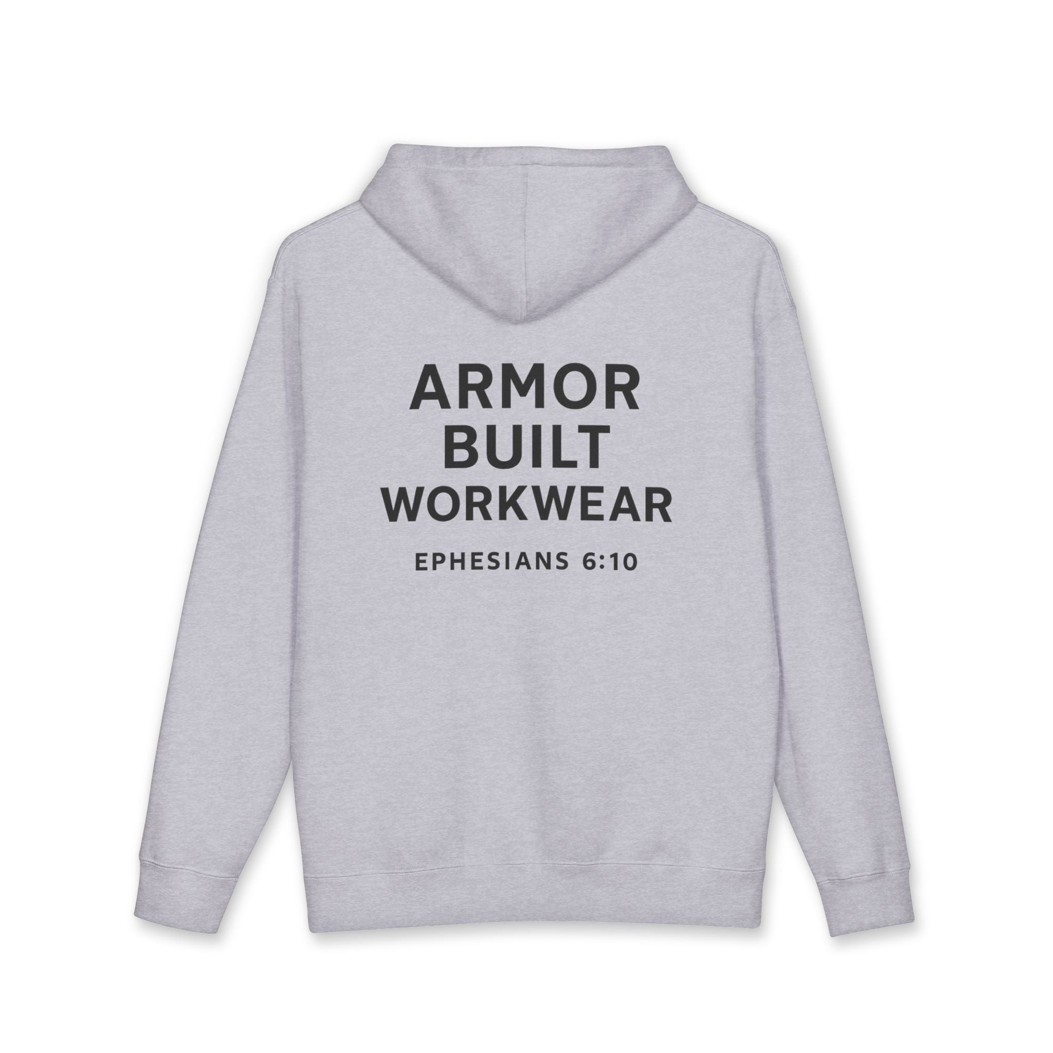 Armor Built Workwear Hoodie — 'Armor Built' Ephesians 6:10 Christian Faith Hoodie