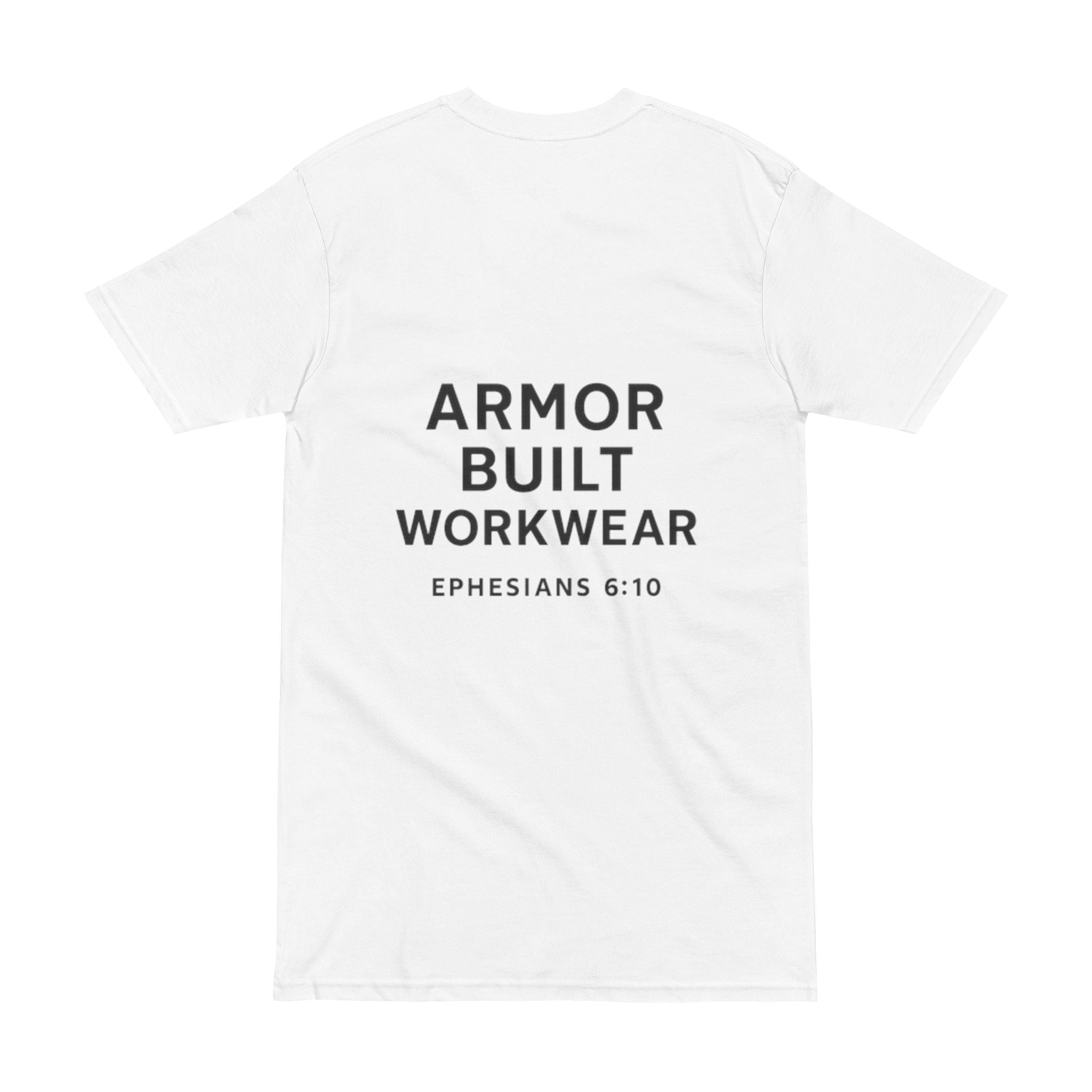 Armor Built Workwear Tee — "Armor Built" Ephesians 6:10 Christian T‑Shirt